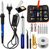 WinGluge Saldatore a Stagno Kit, 60W Saldatore Kit, Saldatore Elettrico Temperatura Regolabile 200-450℃, con Interruttore ON/OFF, 5 Punte di Saldatura, per Manutenzione Domestica, Fai da te