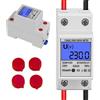 Teklemon Contatore Energia Elettrica, Misuratore Consumo Elettrico Digitale, Contatore Elettrico Monofase con schermo LCD 5(80) A 230V, 2 Poli 2 Pin DIN, Contatore di Corrente Alternata su Guida DIN