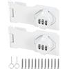 PATIKIL Lucchetto Combinazione per Armadietto, 2 Pezzi 3 Cifre 180 Gradi Serratura Sicurezza per Porta Fienile Serrature Chiavistello per Cassetti Armadi Piccole Ante, Bianco, 4,5 pollici