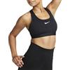 Nike Swoosh Bra, Nero/Bianco, XS Donna