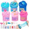 Kazzley Slime Kit 6 Scatole con 3 Texture - Fluffy Slime, Butter Slime e Slime Trasparente, Kit Slime per Bambini con Unicorn Axolotl Ornamentale, Festa Regalo di Compleanno per Ragazze Ragazzi