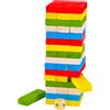 D.A.Y. Republic Dadi impilabili in legno arcobaleno, da utilizzare come blocchi di costruzione o domino cadente, giochi educativi divertenti in famiglia, 48 pezzi (1 confezione)