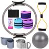 Solinder - Fasce elastiche per il sollevamento glutei, set yoga per donne, attrezzatura Pilates per la casa, Magic Ring Pilates, palla yoga, 25 cm, resistenza a forma di 8