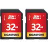 GIGASTONE Scheda SD 32 GB, Set da 2, 2 custodie mini, Scheda Memoria SDHC 32GB 2 Pezzi, Velocità di Lettura Fino a 80 MB/sec, Classe 10 U1 UHS-I, Specialmente per Fotocamere Telecamera PC DSLR