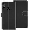 COODIO Custodia in Pelle per Honor View 10 Lite, Cover a Libro Magnetica Portafoglio per Honor View 10 Lite, Nero