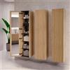 neoro n50 colonna con specchio interno La: 40 A: 180 cm, 1 ante, battuta variabile, con frontale in rovere liscio, BN0460BFO, n50 [Mobili da Bagno > Colonne]