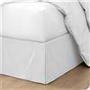 OMIREL Rivestimento per Giroletto Matrimoniale Vestiletto Matrimoniale Coprirete Singolo Gonna da Letto Plissettata in Poliestere Mantovana Giroletto,Bianca,140 * 200+35cm