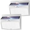 nipify nifipy Luce Solare LED Esterno, 168LED Faretto LED da Esterno con Sensore di Movimento, IP65 Impermeabile Lampada Solare da Esterno, 3 Modos Luci Solari da Giardino, Parete-2 Pezzi/Cornice Bianca