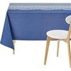 KP HOME Tovaglia Rettangolare In PVC Grigia Lavabile Con Motivo In Pizzo Elegante - Tovaglia Cerata 200x140 cm - Copritavolo Impermeabile In Plastificta Con Dettaglio Da Centrotavola Per Esterni