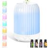 BUOAZR Diffusore di Oli Essenziali, 250ml Diffusore di aromi, Spegnimento Automatico Senza Acqua, e 7 Colori LED, 3 Impostazione Timer, Ultrasuoni Umidificatore per Casa, Ufficio, Spa. (Bianco)