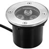 Dailyart Faretti da Pavimento, Faretto da Pavimento da Incasso 3W 230V AC IP65 270lm Faretti a Incasso LED da Segnapasso esterno lampada da terra, acciaio inox rotondo caldo Bianco
