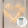 Cobus CozyHome Luci led a batteria Cuore - 20 LED in bianco caldo decorazione di finestre I Con timer I Catena luminosa interno I Lucine led decorative a batteria I Filo led decorative Fairy lights interno