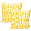 TRESMESTRES Federe Cuscini per Divano Grandi e Piccoli - Ikat Mediterraneo - Federe Cuscini per Arredo Rettangolari e Quadrati - Copricuscini 60x60 cm - Pack 2, Giallo