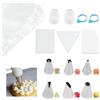 SHBAOCH 100 Pezzi sac a Poche,Pasticceria Accessori,con 6 beccucci sac a Poche,2 Accoppiatori,2 Anelli in Silicone,3 Raschietto per Texture Torta,Sacchetti per Decorare Torte