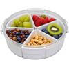 SEABABOO Scatola Di Immagazzinaggio Per Snack Bianco Premium Vassoio Per Snack Con Scomparti Staccabili Separati Ciotola Per Snack Con Coperchio Contenitore Per Noci Frutta Biscotti (26X26X7.5CM)