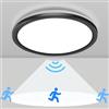 Sentasi Plafoniera LED Soffitto con Sensore di Movimento Radar, 18W 5000K 1800lm 360°con Sensore Radar LED Lampadario, Lampada rotonda da Soffitto 22CM (Scuro, 1)