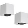 ledscom.de 2 x lampada da parete ALSE per esterni, IP54, downlight, bianco opaco, angolare, 1x GU10 max. 35W