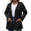 AIchenYW Giacca bomber da donna per il tempo libero, sportiva, trench, giacca da montagna, impermeabile, traspirante, leggera, Nero , XL