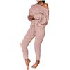 KHIRVWL Completo da Donna con Scollo Rotondo, Pantaloni di Lana, Manica Lunga, Maglione, Completo con Scollo Rotondo, Completo da Uomo Completi da Donna 2 Pezzi Tuta Donna Maglieria Pantaloni