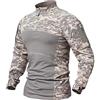 Hcclijo Camicia Da Combattimento Tattica Da Uomo T-Shirt Uniforme Militare Camicia Da Combattimento Da Cecchino Tute Da Esterno Mimetiche Militari ACU Shirts L