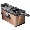Bestron Friggitrice, friggitrice ad olio con tecnologia a zona fredda, 3,5 litri, con controllo della temperatura, lavabile in lavastoviglie, 2000 watt, colore: Rame