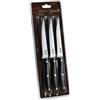 Salvinelli BISTROT Coltello Bistecca Seghettato, acciaio inossidabile Forgiato, Coltello Carne 6 pezzi, Lama 115 mm, Manico Ergonomico, Nero e Acciaio (B6CBFBI)