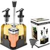 SIAZIH Set di olio per sale e pepe (set da 5 pezzi), 2 bottiglie per olio da 160 ml, 2 barattoli per spezie con tappo a vite in acciaio inox, 120 ml, olio e aceto, set di bottiglie di olio