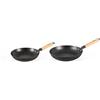 lätt Home Set di padelle in ghisa antiaderente, adatte per cucina a induzione a gas, piano cottura elettrico, forno lavastoviglie, manico in legno chiaro rimovibile, set 2 diametri 24-28 cm
