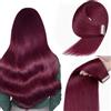 YDDM Extension Capelli Veri Biadesivo 20pcs 40cm 40g Rosso borgogna extension biadesive capelli veri Tape In Extension Capelli Veri Extension Adesive Capelli Veri(16inch,99JA#)