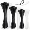 AMSGANK 300 Pezzi Fascette Plastica, 100/200/300mm Fascette Elettricista Fascette Lunghe Cavi Nylon Uso Interno ed Esterno, per la Gestione dei Cavi, Fili, Giardinaggio (Bianco e Nero)
