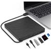 Zevmi Lettore CD DVD Esterno USB 3.0 Type-C SD/TF Card per Laptop Desktop MacBook Win11/10/8/7/XP Linux Mac OS