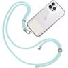 TBOC Cordino Catenella Laccio Strap Porta Cover [Blu Chiaro] con Toppa di Fissaggio [Bianco Ice] per Telefono Cellulare da Collo - Tracolla Catenina con cordini Accessori Telefoni Universale Laccetti