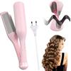 KQWVZ Ferro Arricciacapelli, 32mm Iron Wave Piastra Ondulante, 5 Temperature Regolabili, Riscaldamento Rapido Piastra Onde Francesi Ferro Ondulato per Capelli, Capelli Lunghi E Corti (Rosa)