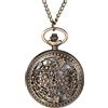 OIDEA JewelryWe - Orologi da tasca a forma di cuore, analogico al quarzo, per uomo e donna, con copertina di fiori, vintage, con numeri arabi, catena di maglione per uso quotidiano, collezione regalo, oro