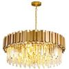 QUYCOIU Lampadario Moderni Cristallo Dimmerabili Plafoniera A LED per per Corridoio Soggiorno Camera da Letto Sala da Pranzo Hotel 3 Colori Regolabile Lampade Golden Chandelier Lights(D40xH30cm)