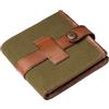 DRAKENSBERG Kimberley Wallet, portafoglio, portamonete, borsellino, tela, canvas, pelle, vintage, uomo, lussuosamente, verde oliva, marrone