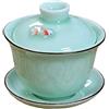 Mozentea Gaiwan - Set di tazze da tè in ceramica con coperchio, per tè tradizionale cinese Gongfu, cerimonia di birra, tè Oolong/Puerh (pesce)