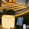 StarryEver Tubo solare a LED per esterni, diametro 5,5 mm, 15 m, 600 LED, luce bianca calda, con funzione di ricarica USB e telecomando, per feste, giardino, balcone