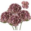Hollyone 4 pezzi di ortensia fiori artificiali rosa viola, Ø 19 cm, fiori artificiali, come veri per bouquet di nozze, casa, ufficio, hotel, decorazioni per feste, centrotavola, composizioni floreali