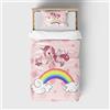 DJDEA Copripiumino Singolo Unicorno, Microfibra Copripiumino Singolo Bambina 135 x 100 cm - Set Copripiumino Singolo la 2 Federa del Cuscino (50 x 75 cm)