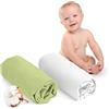 Dreamzie Set 2 Lenzuolo con Angoli Cotone Bambini - 70x140 - Oeko Tex certificato - Bianco E Verde - Lenzuolo Lettino 70x140