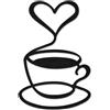 CREATCABIN Tazza da caffè Decorazione da Parete in Legno Nero Arte Silhouette Rustico Targa per Cucina 30x20cm