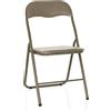HJH Office sedia pieghevole imbottita TUDELA BASIC sedia visitatore pieghevole, portata fino a 120kg, taupe