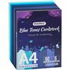 PENPRIS 60 Fogli Blu Toni Cartone 6 Colori 250gsm/92lb Carta Da Costruzione A4 | PENPRIS Carta Copertina Cartoncino Doppio Facciale Pesante Per Stampante, Biglietti, Lavori Fai Da Te, Scrapbooking PAC06MX2