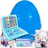 KORAT Uovo di Pasqua Super Sorpresa per Bambina Kit Cancelleria Scuola h. 40cm Diametro 30cm da 55 pz. con 10 Prodotti Diversi pastelli matite timbri Idea Regalo Pasqualone (per Frozen)