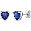 Suplight Orecchini Donna Zaffiro Blu Argento 925, Cuore Con Confezione Regalo - Settembre