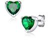 Suplight Orecchini Donna Argento 925 con Zirconia, Cuore e Pietra Portafortuna 12 Mesi, Accessori Elegante con Confezione Regalo
