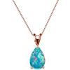 UNGUGU Collana Ovale con Opale Blu,Collana Delicata Placcata in Argento con Goccia d'Acqua con Opale di Fuoco