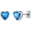 Suplight Orecchini Donna a Lobo Argento 925,Orecchini Cuore Azzurro, Orecchini Pietra Blu Turchese Decembre, Orecchini Argento 925 Donna con Confezione Regalo