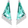 QUADRI Orecchini Donna Argento 925 con Cristallo Acquamarina | Zirconi Brillanti & Design Minimal Chic | Gioielli Ipoallergenici Made in Italy | Idea Regalo Elegante con Scatola Raffinata